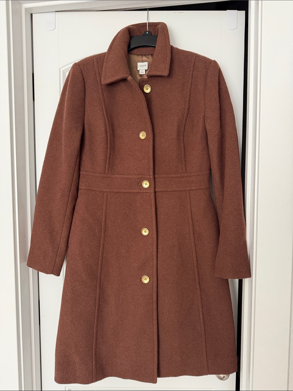 J. Crew Factory Women's Rust Trench Coat with Gold Buttons